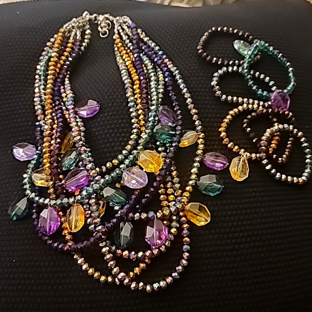 Sassy Jones Peacock Malia Necklace and Bracelet.